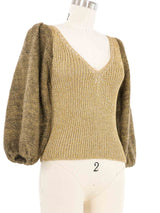 Adri Metallic Short Sleeve Sweater Top arcadeshops.com