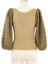 Adri Metallic Short Sleeve Sweater Top arcadeshops.com