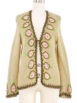 1970s Pierre Balmain Metallic Bead Embellished Cardigan Jacket arcadeshops.com