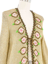 1970s Pierre Balmain Metallic Bead Embellished Cardigan Jacket arcadeshops.com