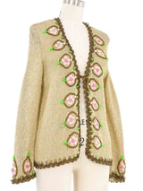 1970s Pierre Balmain Metallic Bead Embellished Cardigan Jacket arcadeshops.com