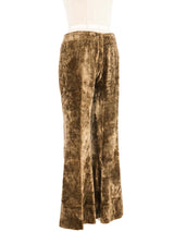Brown Velour Flare Trousers Bottom arcadeshops.com