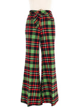 1970s Plaid Wool Flare Trousers Bottom arcadeshops.com