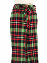 1970s Plaid Wool Flare Trousers Bottom arcadeshops.com