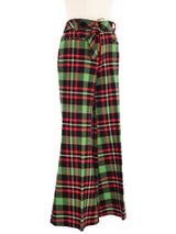1970s Plaid Wool Flare Trousers Bottom arcadeshops.com