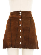 Brown Suede Mini Skirt Bottom arcadeshops.com