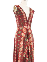 1970s Albert Nipon Floral Block Print Peasant Dress Dress arcadeshops.com