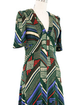 1970s Bus Stop Abstract Print Dress Dress arcadeshops.com
