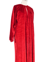 Halston Red Velvet Caftan Dress arcadeshops.com