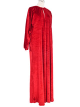 Halston Red Velvet Caftan Dress arcadeshops.com