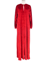 Halston Red Velvet Caftan Dress arcadeshops.com