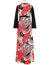 1970s Quilted Abstract Maxi Dress Dress arcadeshops.com