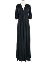 1970s Ossie Clark Black Jersey Maxi Dress Dress arcadeshops.com