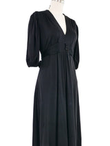 1970s Ossie Clark Black Jersey Maxi Dress Dress arcadeshops.com