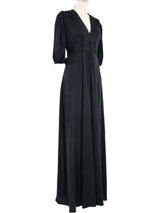 1970s Ossie Clark Black Jersey Maxi Dress Dress arcadeshops.com