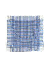 Yves Saint Laurent Blue Plaid Cotton Gauze Scarf Accessory arcadeshops.com