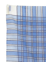 Yves Saint Laurent Blue Plaid Cotton Gauze Scarf Accessory arcadeshops.com