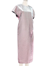 2016 Jil Sander Pink Metallic Structured Midi Dress Dress arcadeshops.com