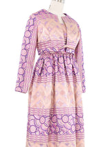 Metallic Pink Brocade Dress Ensemble Suit arcadeshops.com