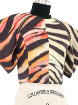 2021 Roberto Cavalli Neoprene Cropped Top Top arcadeshops.com