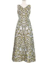 Arnold Scaasi Metallic Jacquard Sleeveless Dress Dress arcadeshops.com