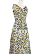 Arnold Scaasi Metallic Jacquard Sleeveless Dress Dress arcadeshops.com
