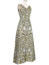 Arnold Scaasi Metallic Jacquard Sleeveless Dress Dress arcadeshops.com
