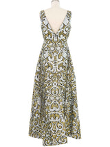 Arnold Scaasi Metallic Jacquard Sleeveless Dress Dress arcadeshops.com