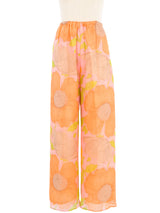 1970s Poppy Printed Chiffon Babydoll Ensemble Suit arcadeshops.com