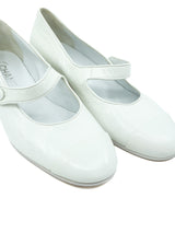 Chanel White Patent Mary Janes, 38 Accessory arcadeshops.com