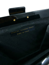 Charles Jourdan Black Enameled Wooden Bag Accessory arcadeshops.com