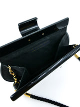 Charles Jourdan Black Enameled Wooden Bag Accessory arcadeshops.com