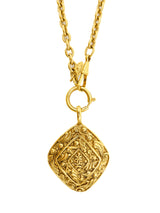 Chanel Diamond Shaped Relief Pendant Necklace Accessory arcadeshops.com