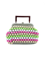 1960s Multicolor Metalic Beaded Handbag Accessory arcadeshops.com
