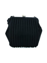 Chanel Black Satin Chain Fringe Evening Bag Accessory arcadeshops.com