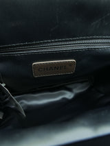 Chanel Black Satin Chain Fringe Evening Bag Accessory arcadeshops.com