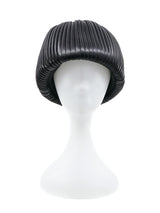 1960s Christian Dior Black Pleated Turban Hat Accessory arcadeshops.com