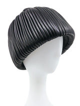 1960s Christian Dior Black Pleated Turban Hat Accessory arcadeshops.com