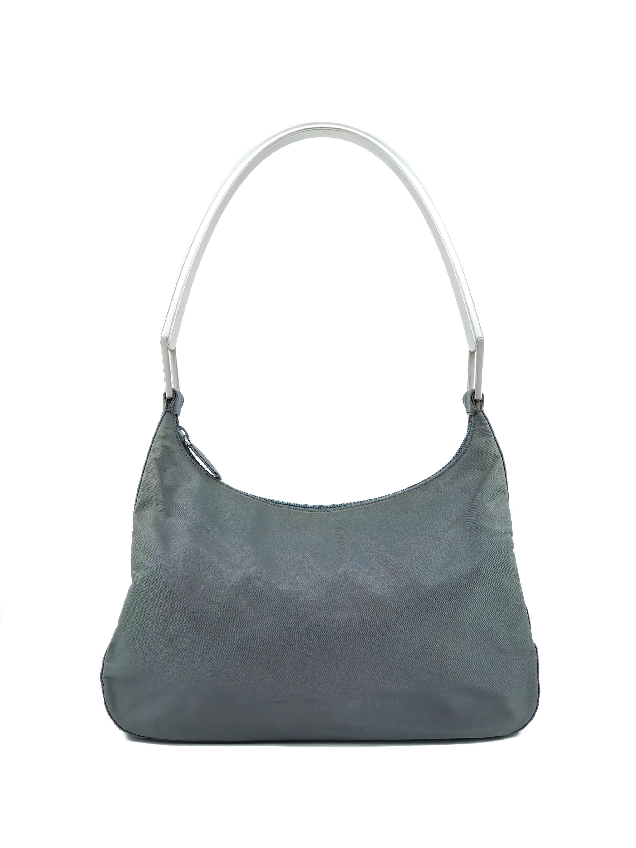 1990s Prada Tessuto Metal Strap Handbag