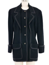 1991 Chanel Black Double Placket Jacket Jacket arcadeshops.com