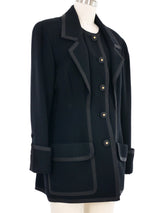 1991 Chanel Black Double Placket Jacket Jacket arcadeshops.com