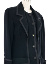 1991 Chanel Black Double Placket Jacket Jacket arcadeshops.com