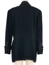 1991 Chanel Black Double Placket Jacket Jacket arcadeshops.com