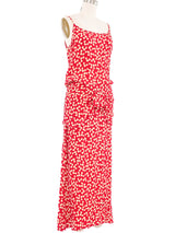 1980s Chloe Floral Printed Silk Dress Dress arcadeshops.com