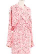 1980s Chanel Silk Logo Print Shirt Dress Dress arcadeshops.com