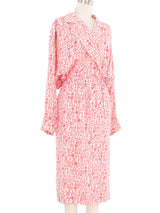 1980s Chanel Silk Logo Print Shirt Dress Dress arcadeshops.com