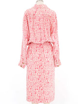 1980s Chanel Silk Logo Print Shirt Dress Dress arcadeshops.com