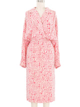 1980s Chanel Silk Logo Print Shirt Dress Dress arcadeshops.com