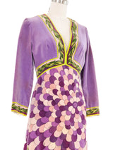 1970s Emilio Pucci Printed Velvet Mini Dress Dress arcadeshops.com