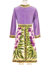 1970s Emilio Pucci Printed Velvet Mini Dress Dress arcadeshops.com